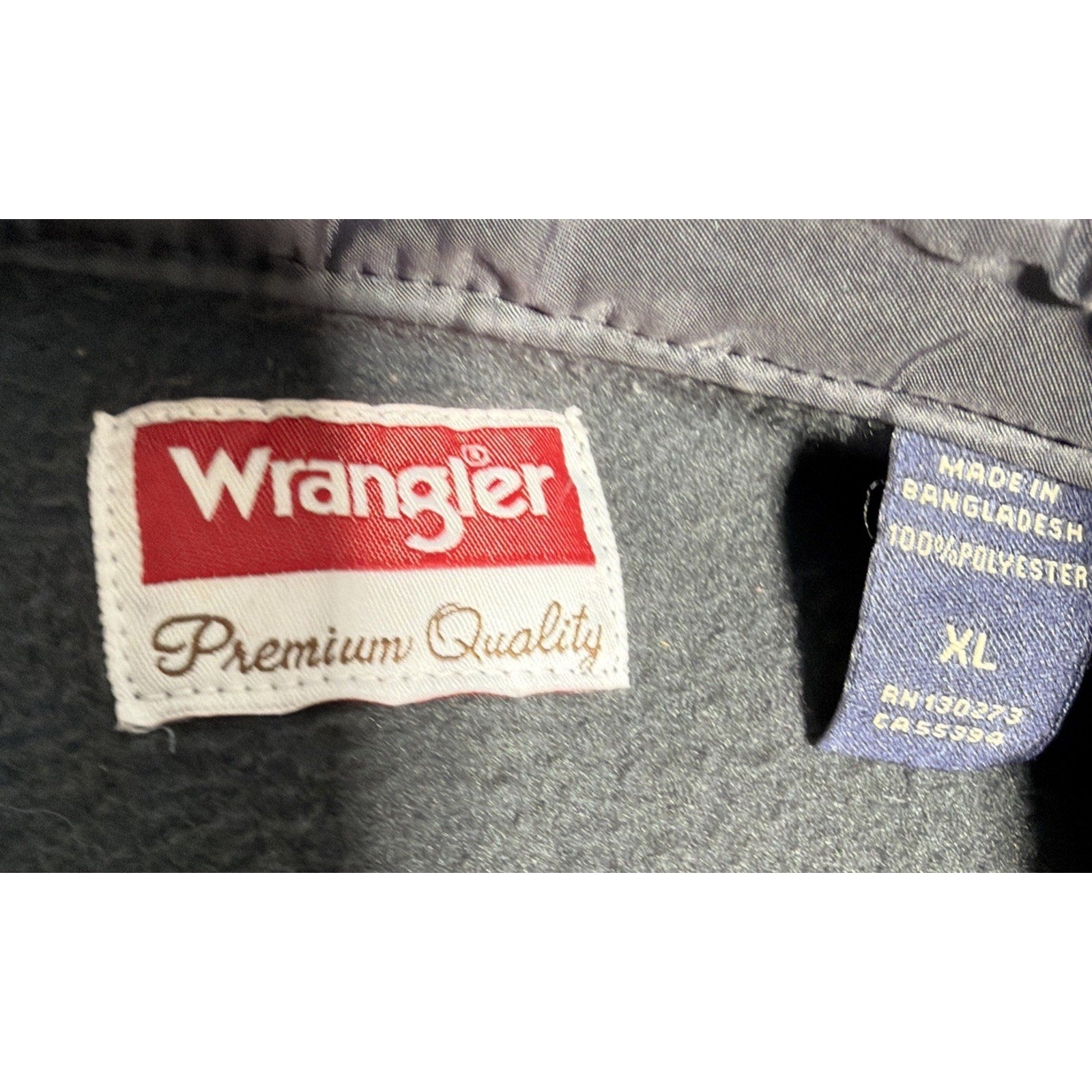 Wrangler Mens Slate Green Long Sleeve Polar Fleece Button Up Shirt Size XL