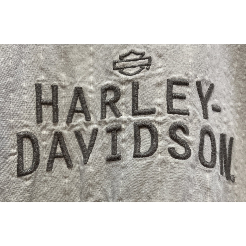 Harley Davidson Men’s White Denim Longsleeve Button Up Bar And Shield Logo XL