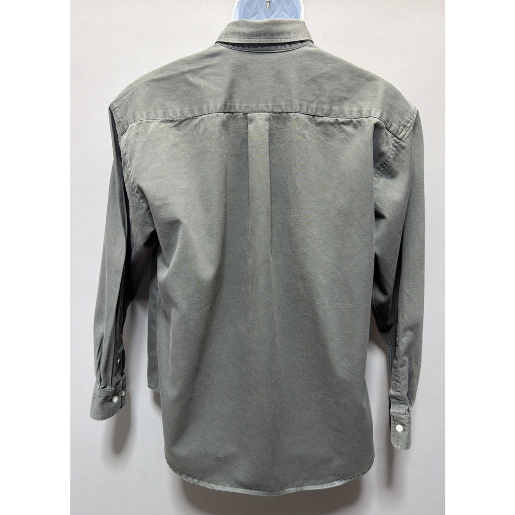 Gap Mens Size Medium Brown Chambray Shirt Long Sleeve Button Up Y2K Casual Prep