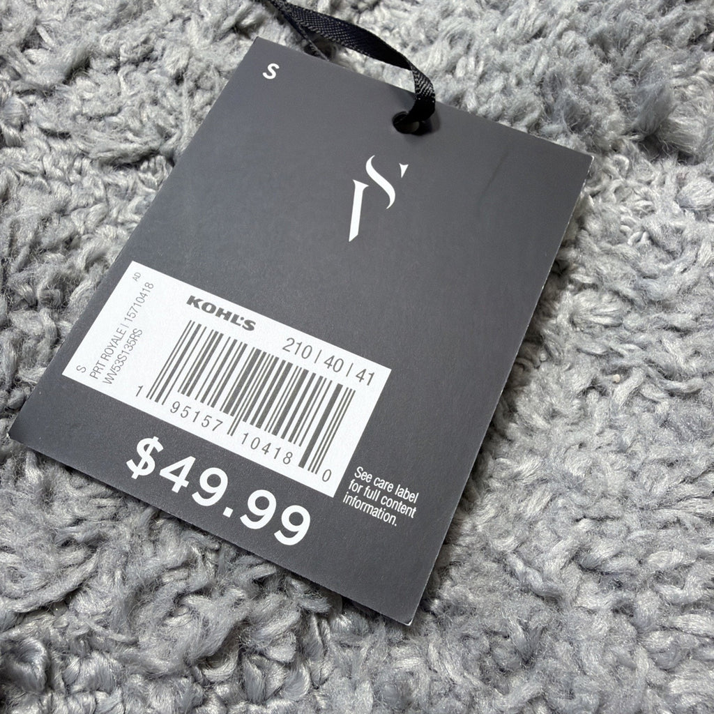 Women's S Simply Vera Vera Wang Snap Sweater Dolman Knitted Pullover NWT