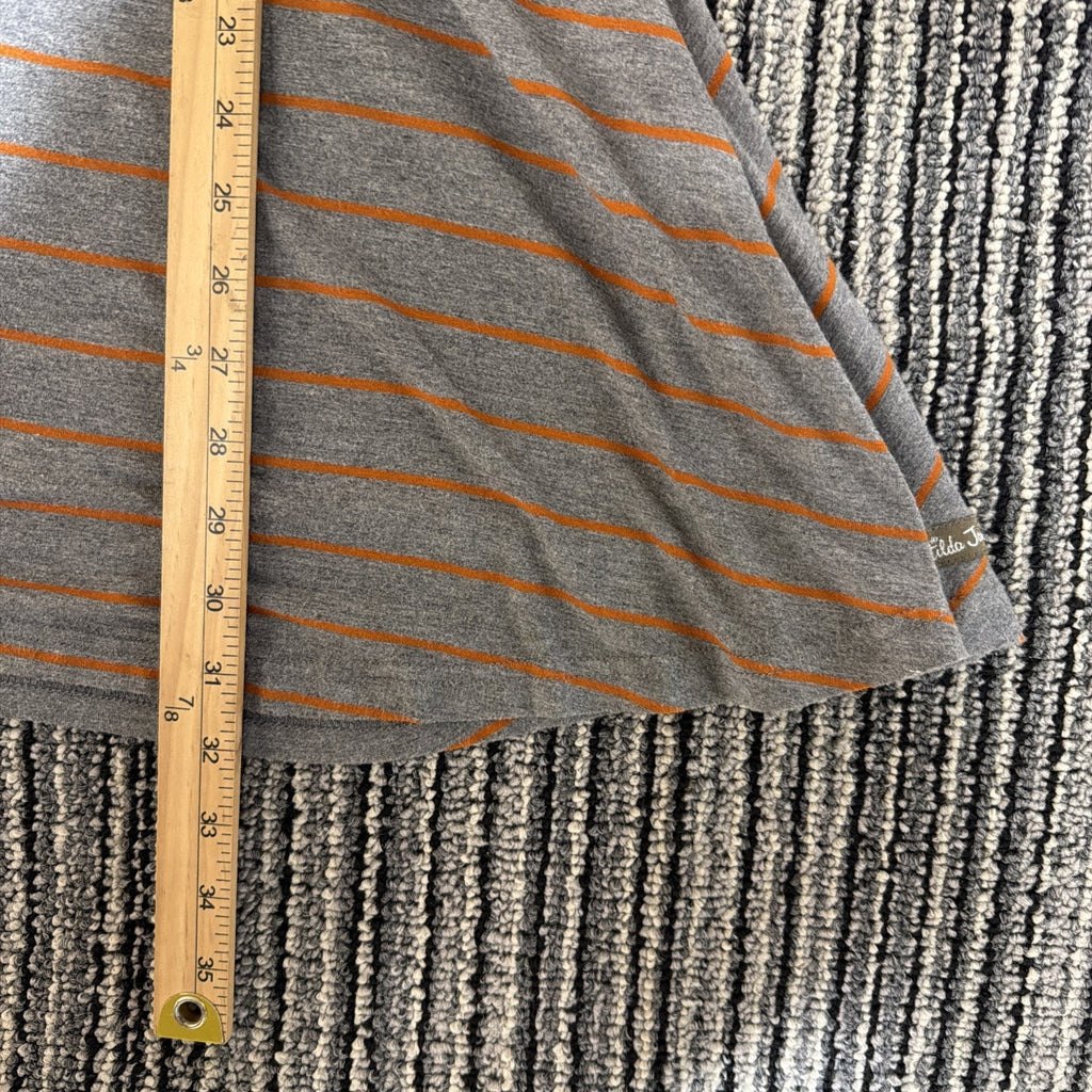 Matilda Jane Wind Song Tee Tunic Top Grey Orange Striped Size Large