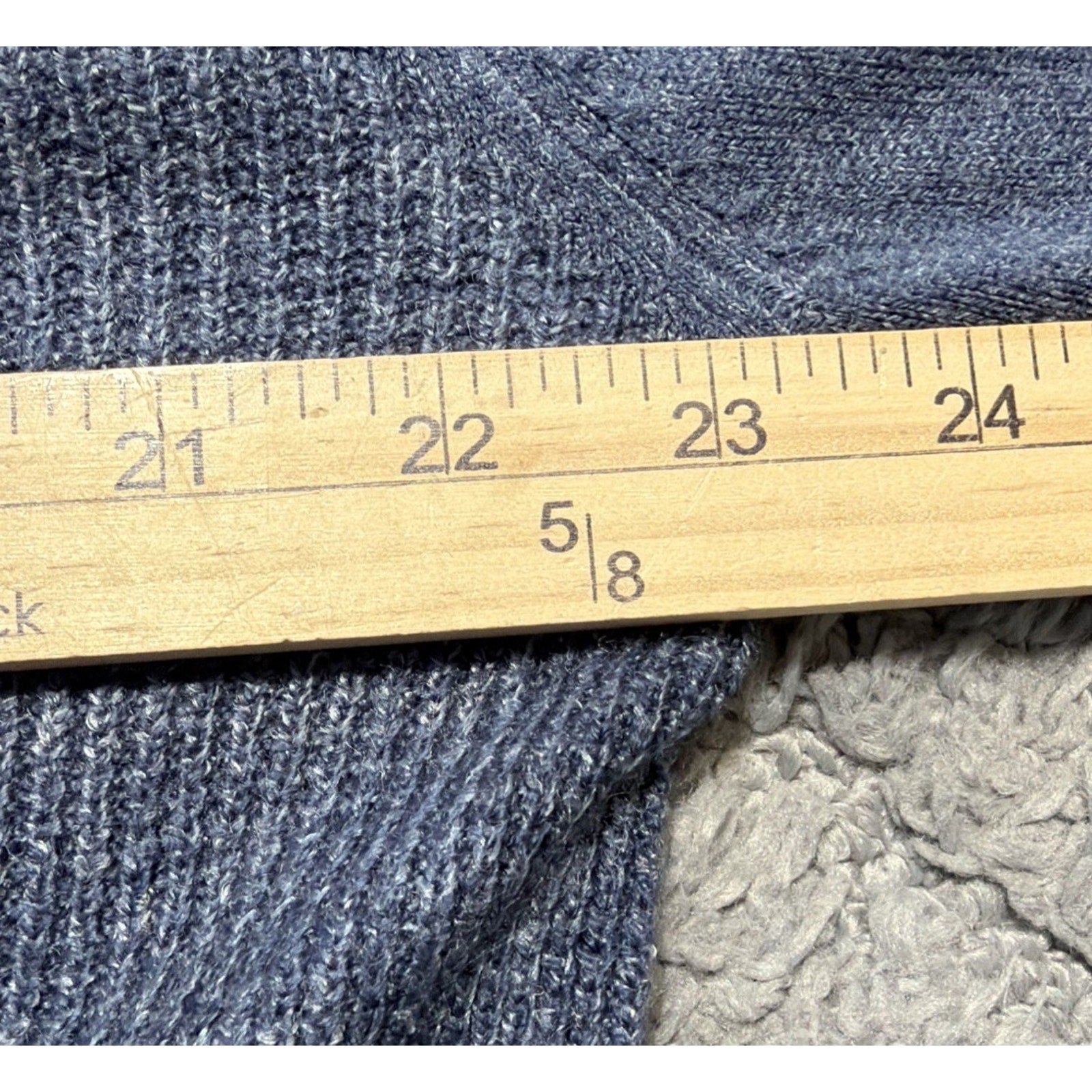 New Weatherproof Men's Medium Denim Blue Waffle Knit Crewneck Sweater