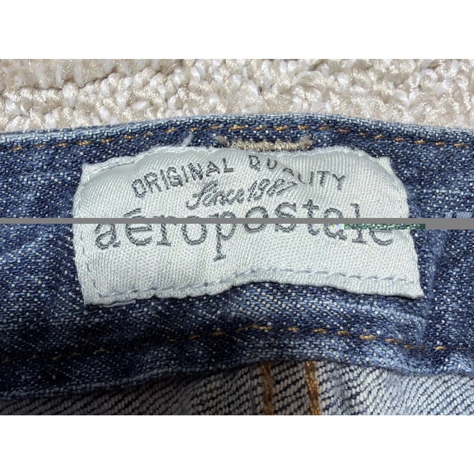 Aeropostale Womens Hailey Flare Jeans Size 7/8 Short Blue Dark Denim Y2K Casual