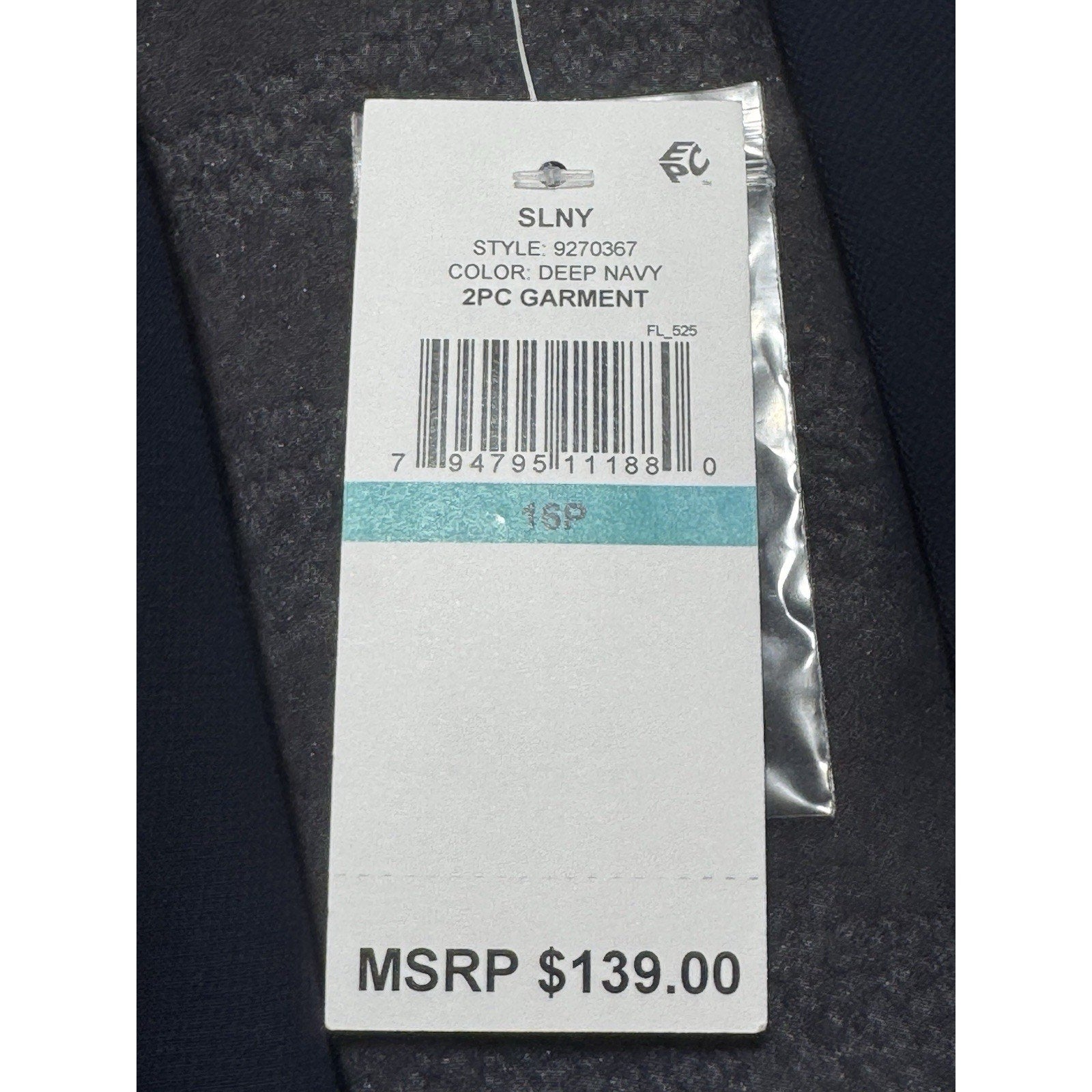 NWT SLNY 16P Deep Navy Sheer Beaded Open Front Duster Jacket Cover Up Petite