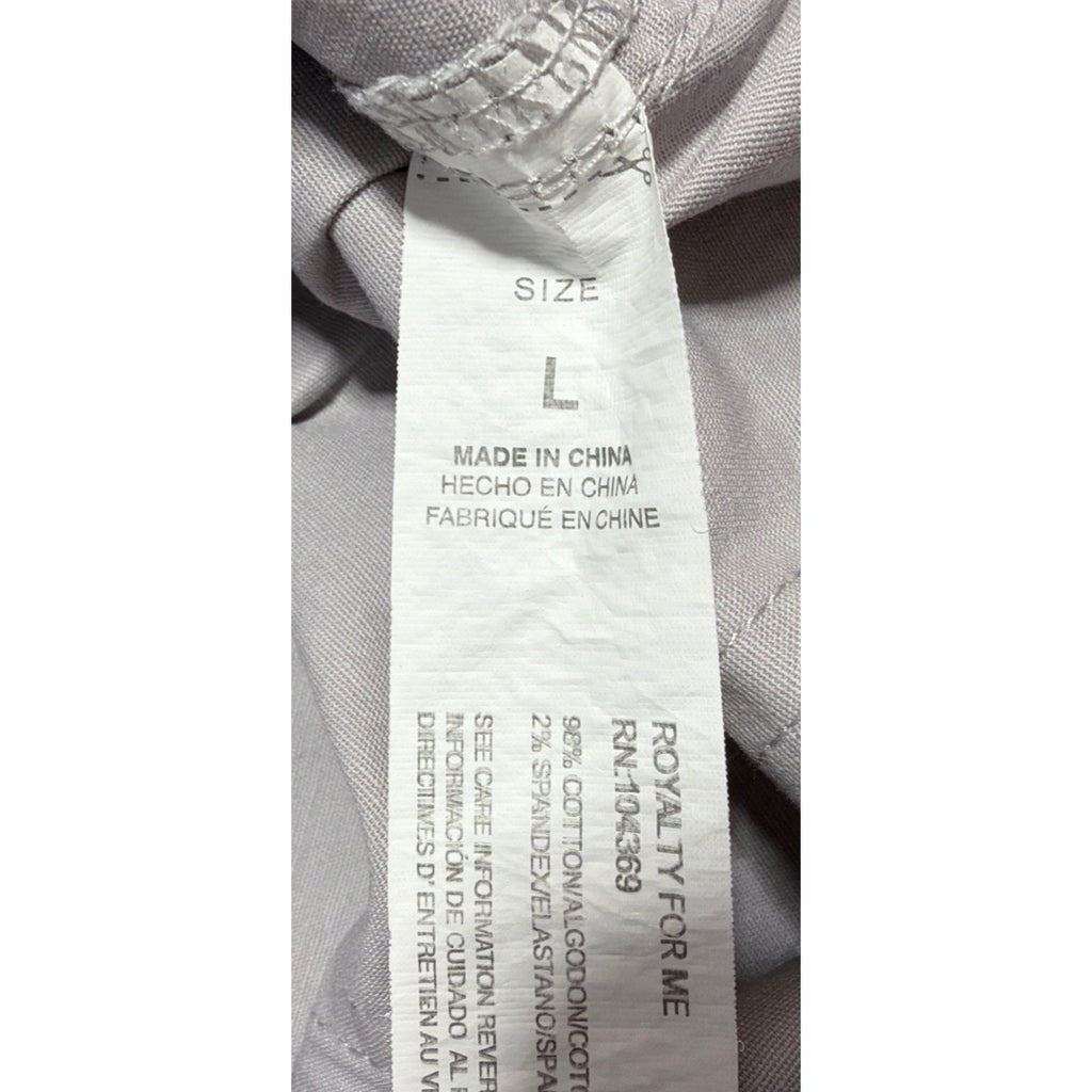 Royalty For Me Women's Gray Cuffed Bermuda Cargo Stretch Shorts Size Large