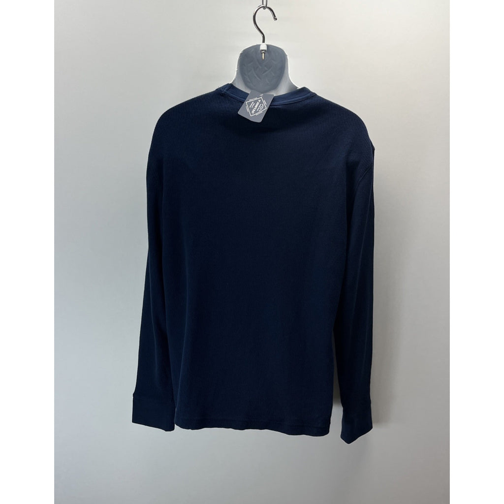 NWT St Johns Bay Mens L Knit Pullover Sweatshirt Blue Crew Neck Cotton