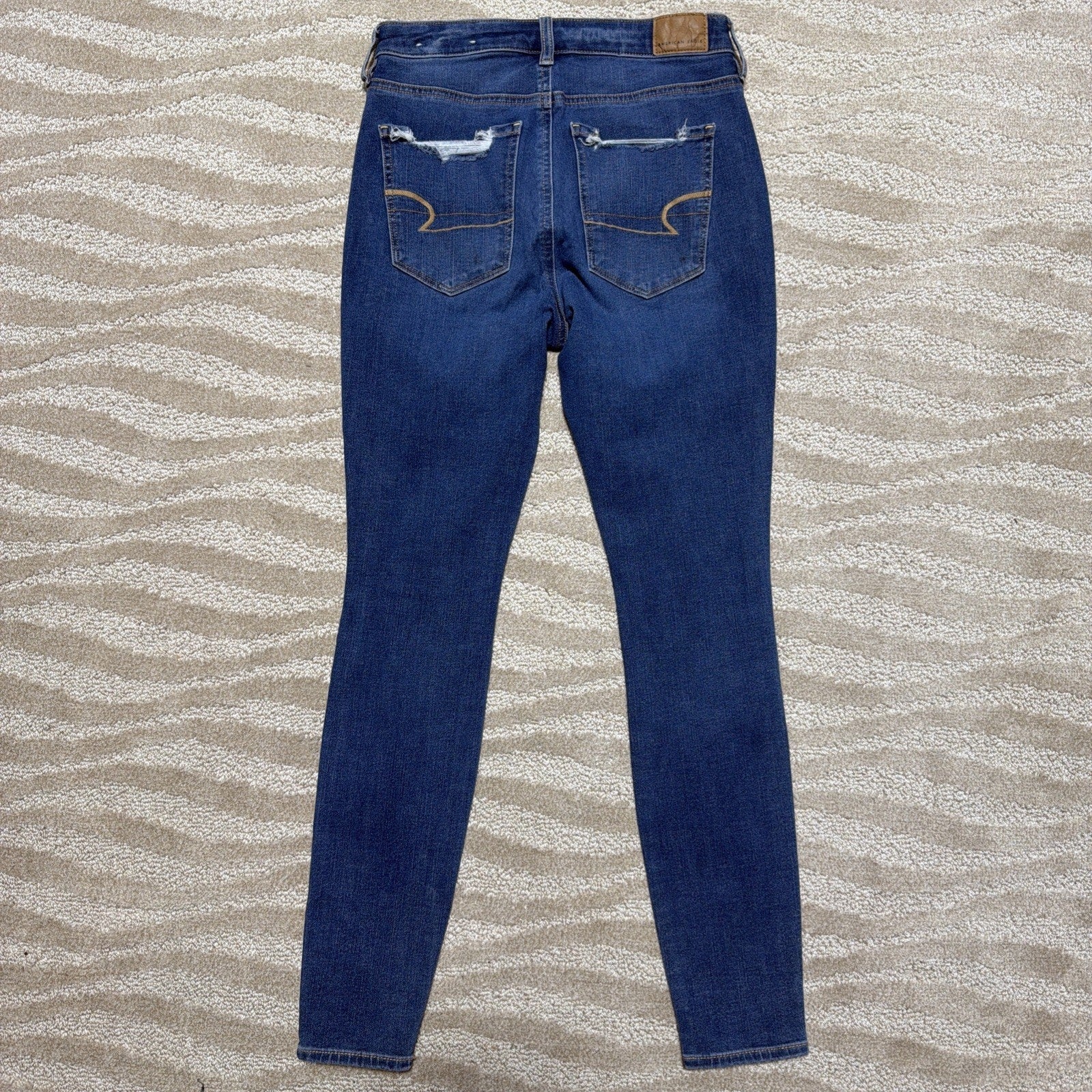 American Eagle Women's The Dream Jean Super Hi-Rise Stretch Denim Blue Jeans