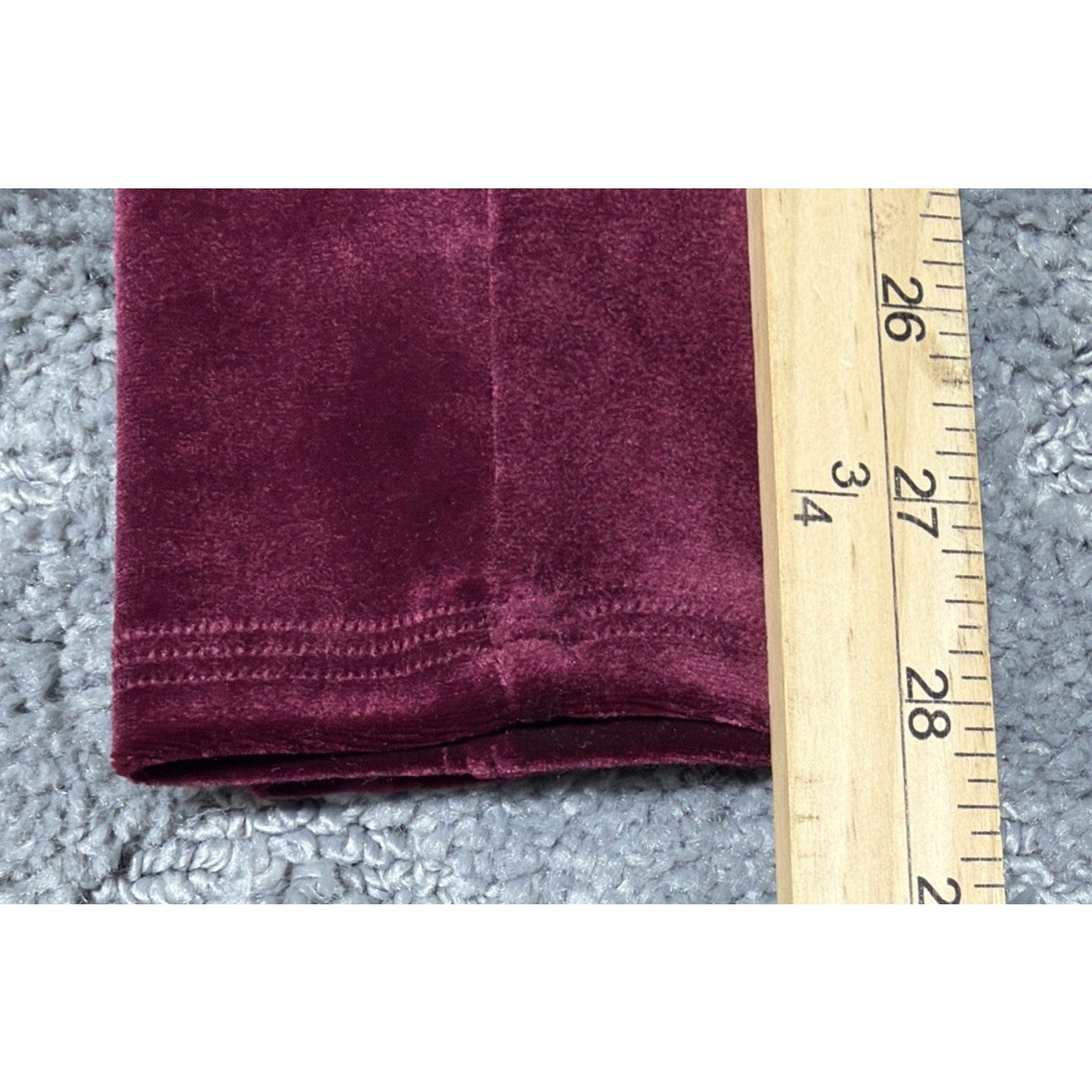 SPANX Rich Burgundy Velvet High Rise Full Length Yoga Pants Size M