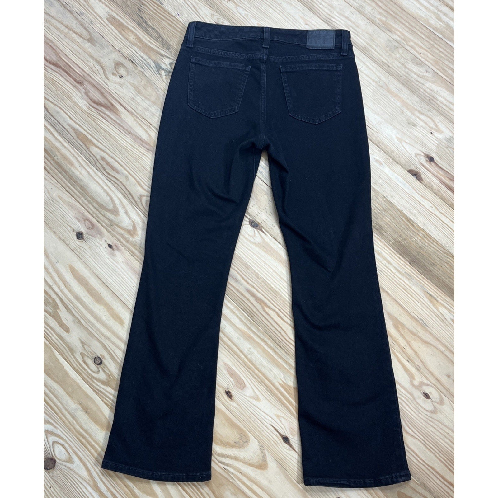 AERO Aeropostale Black Jeans Womens Reg Stretch Mid Rise Boot Cut Size 8 Short