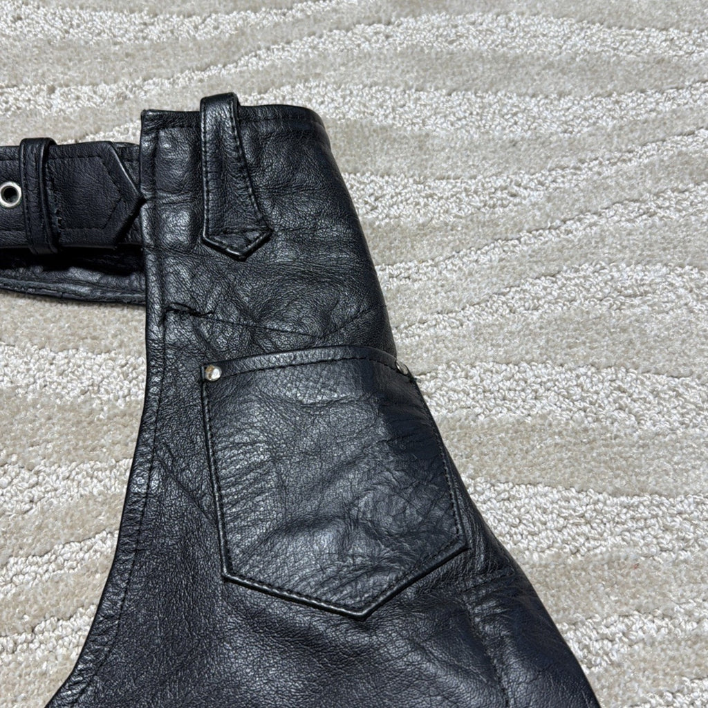 Hot Leathers Unisex S Chaps Adjustable Waist Cowboy Motorcycle Biker Black