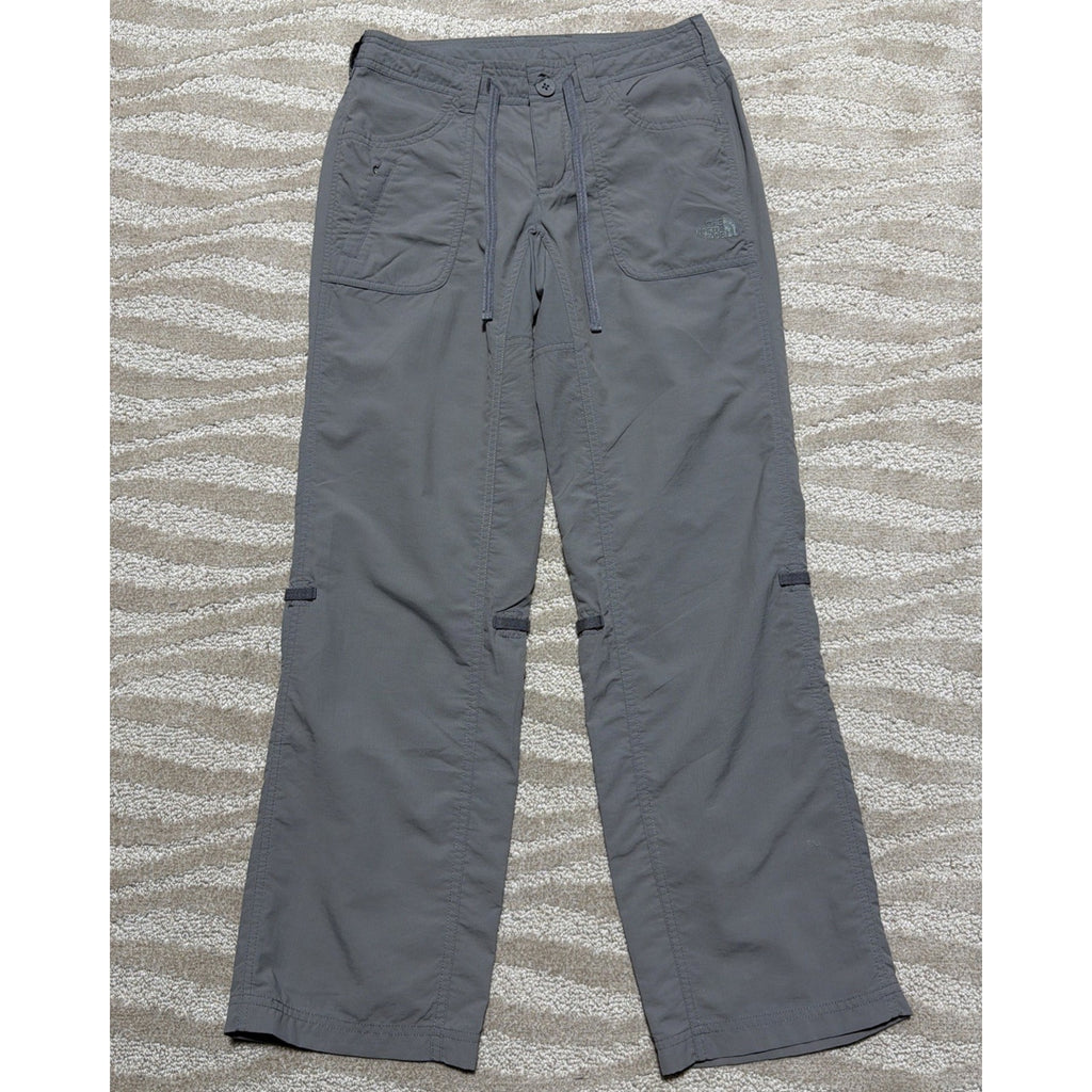 The North Face Pants Womens 28x30 Gray Nylon Roll Up Hiking Stow Pocket Ripstop