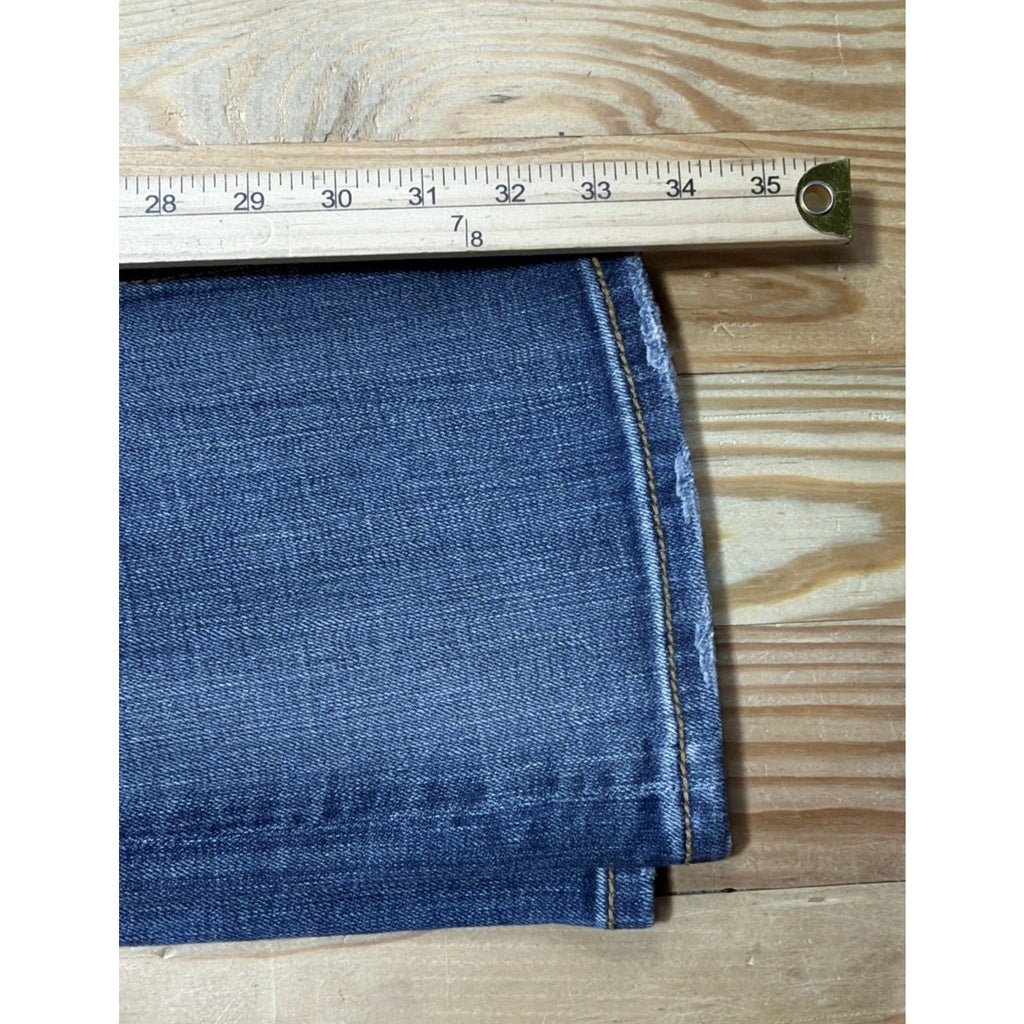 Miss Me JPW5120 Bootcut Jeans 28x33 Y2K White Leather Flap Pocket Tall