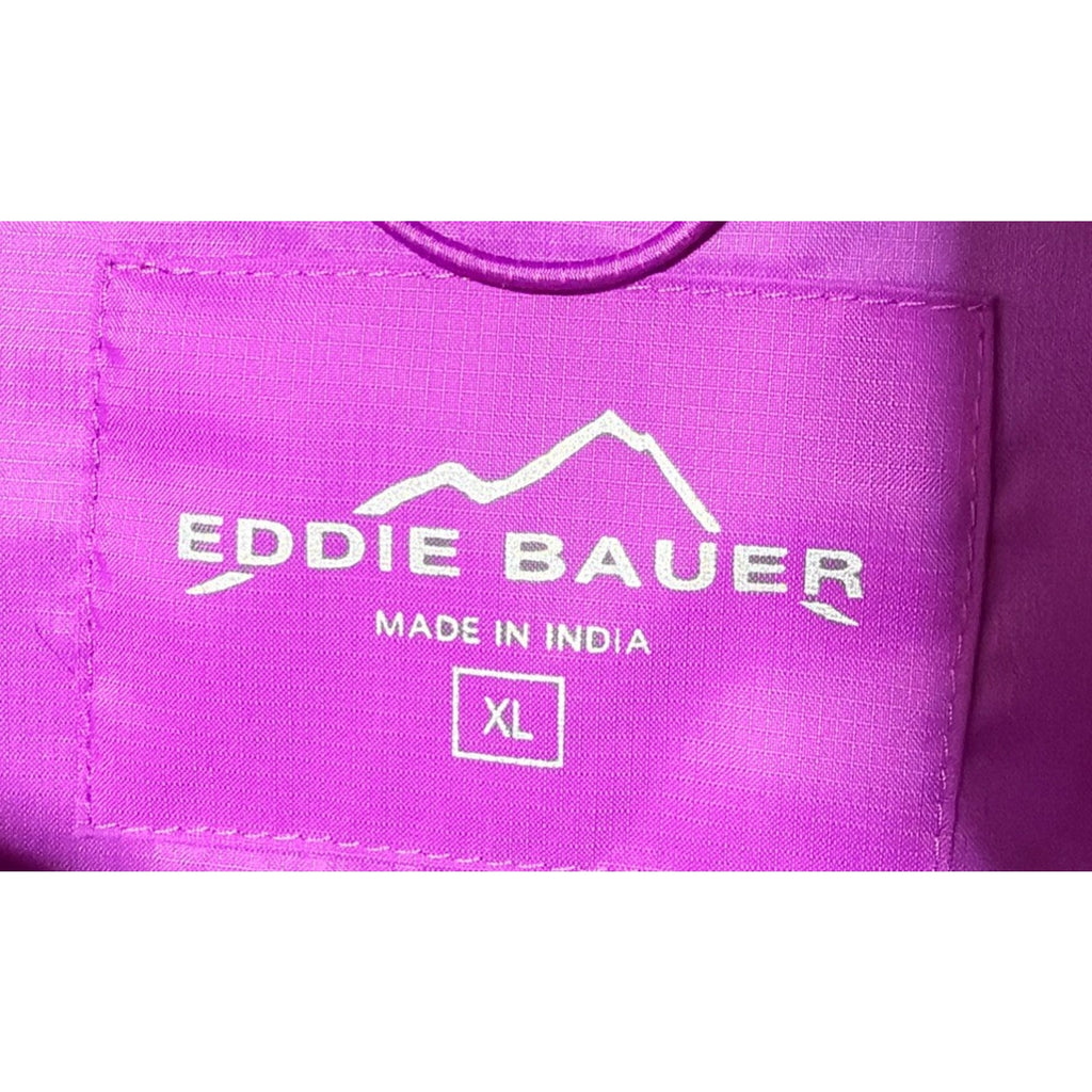 Eddie Bauer Purple XL Windbreaker Jacket Hiking Outdoor Full Zip Rain Shell NWOT