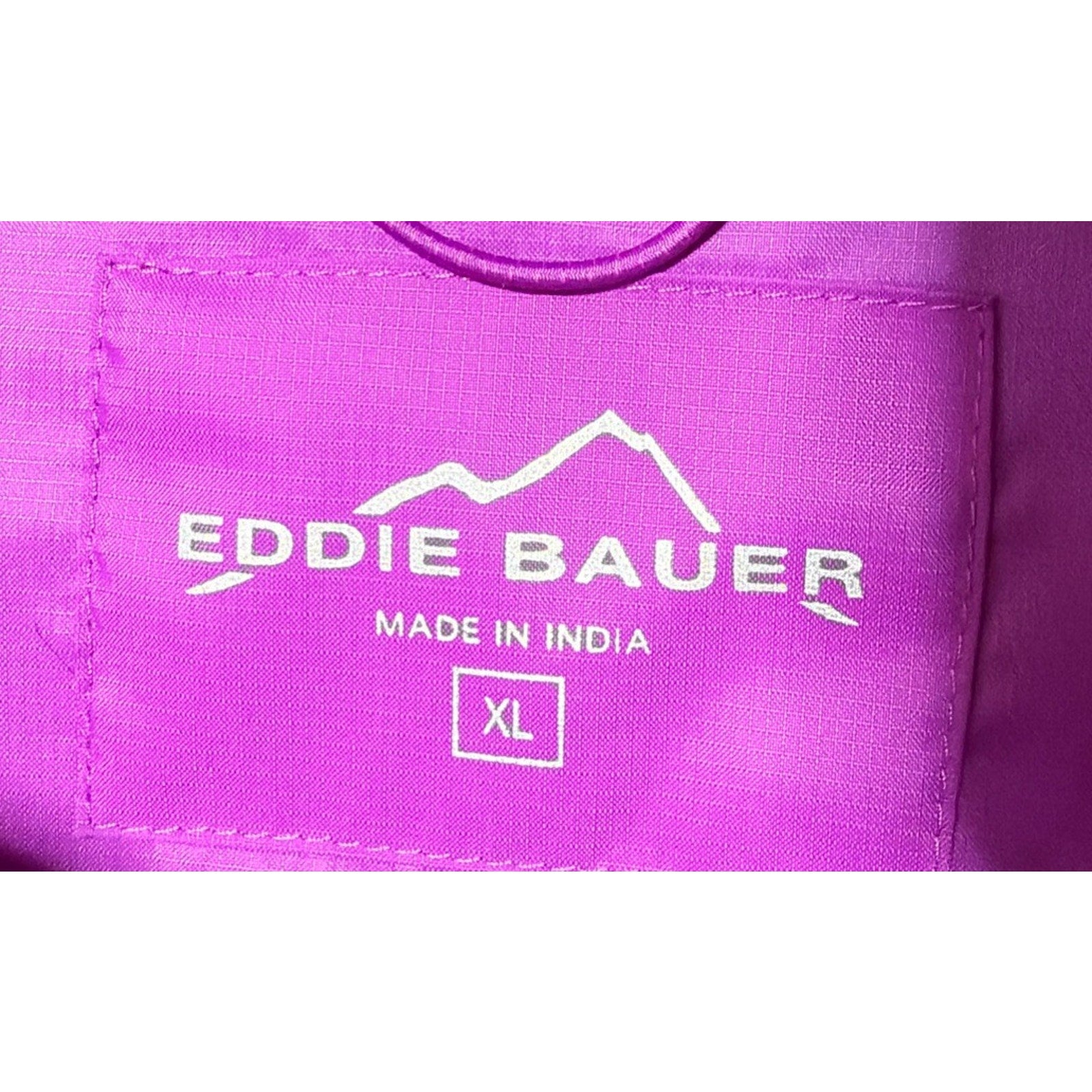 Eddie Bauer Purple XL Windbreaker Jacket Hiking Outdoor Full Zip Rain Shell NWOT