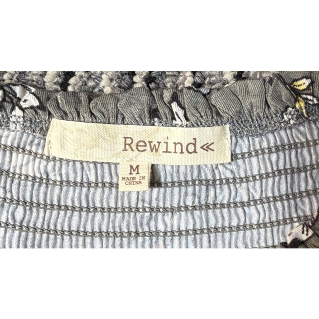 Rewind Mini Dress Floral Off The Shoulder Bell Sleeve Stretch Size XS New