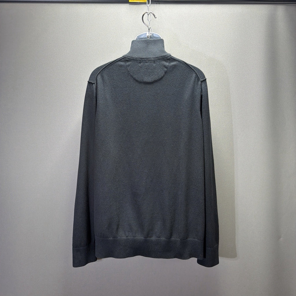 Banana Republic Men’s XL Tall Cotton Cashmere 1/4 Button Mock Black Sweater