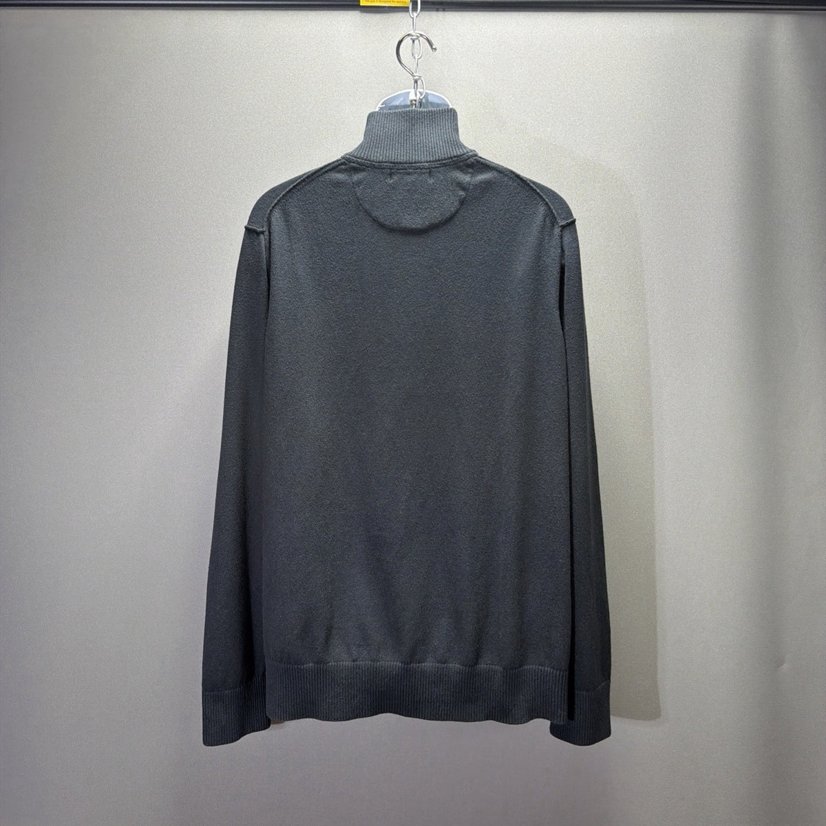 Banana Republic Men’s XL Tall Cotton Cashmere 1/4 Button Mock Black Sweater