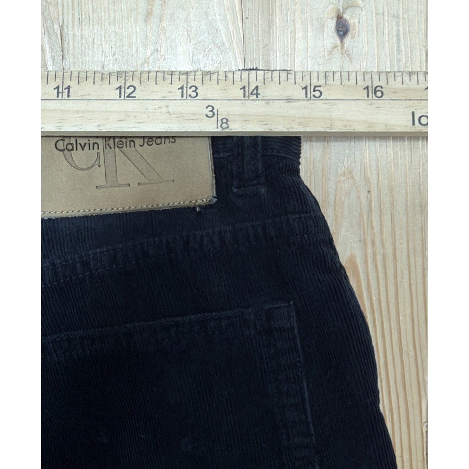 Vintage Calvin Klein Jeans Black Corduroy Pants Women's Size 12 Tapered Straight