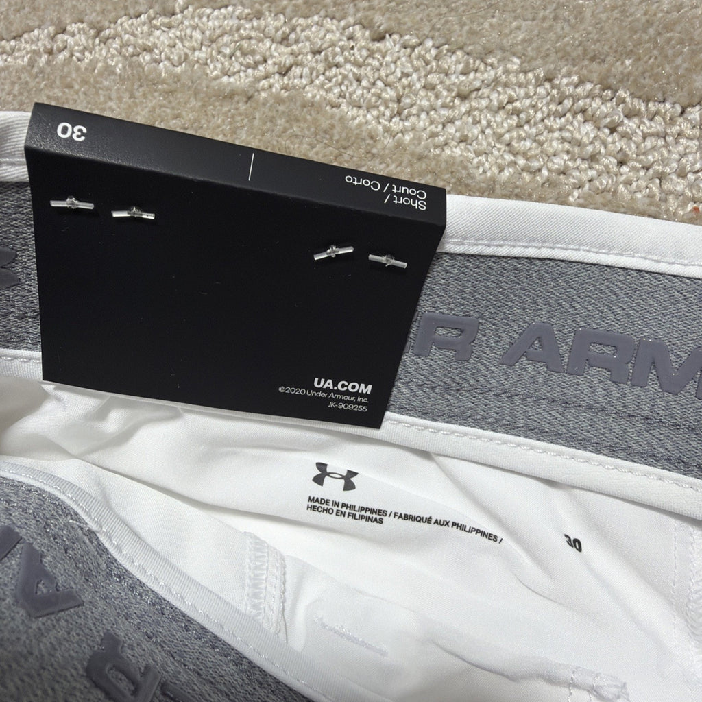 Under Armour Golf Shorts Mens 30 White UA Drive Performance 10" Inseam 1364409