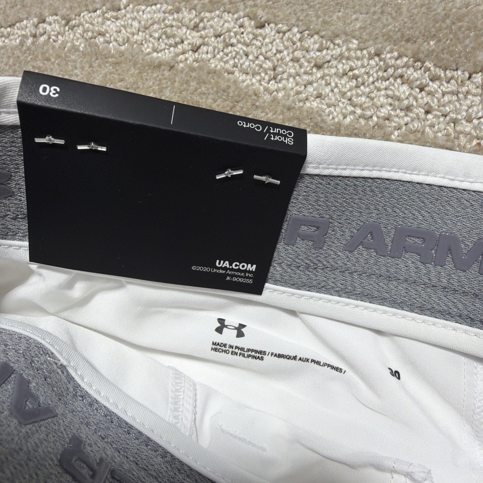 Under Armour Golf Shorts Mens 30 White UA Drive Performance 10" Inseam 1364409