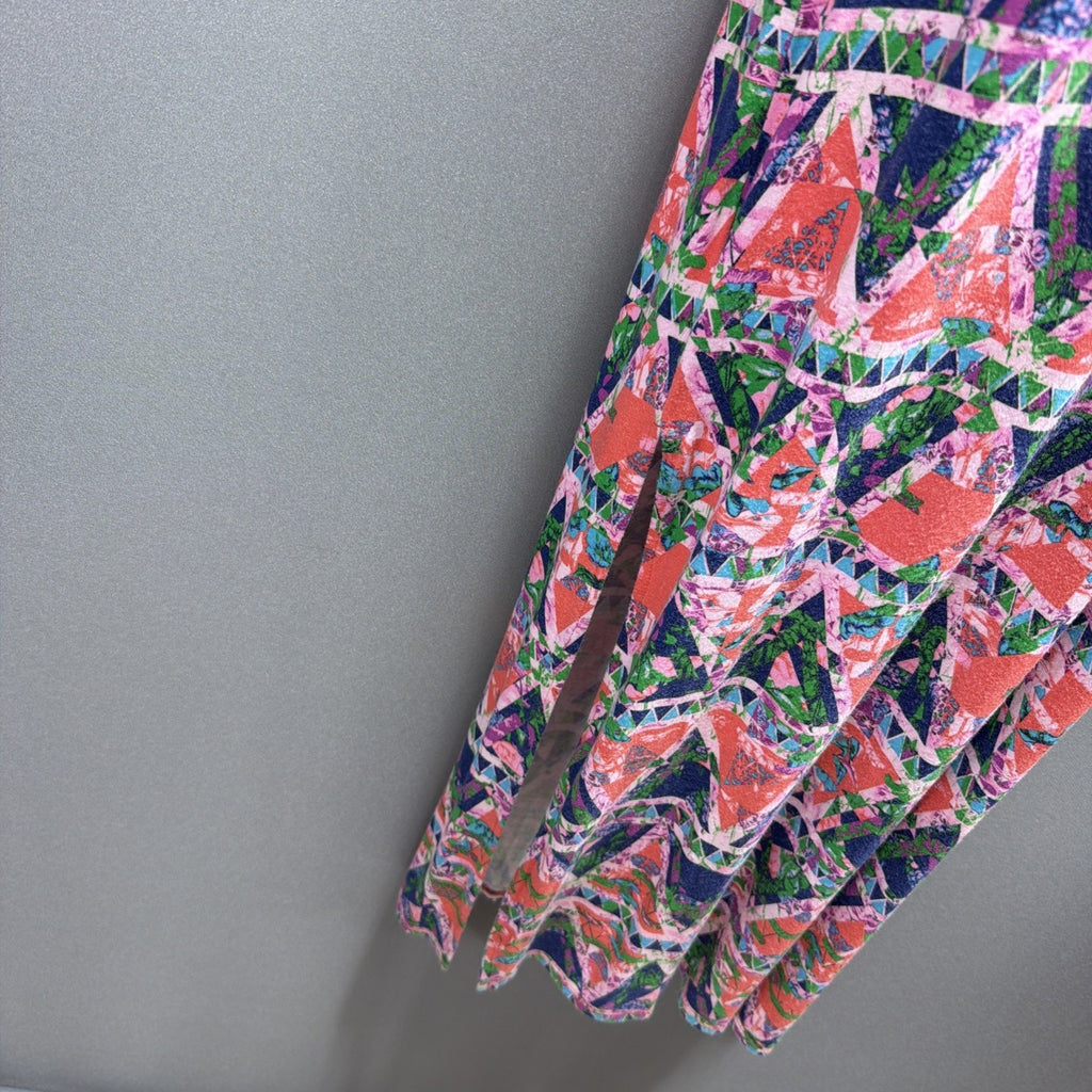 women's Ambar Aztec Midi Dress Size Slits Crotchet Back Stretch Size Small