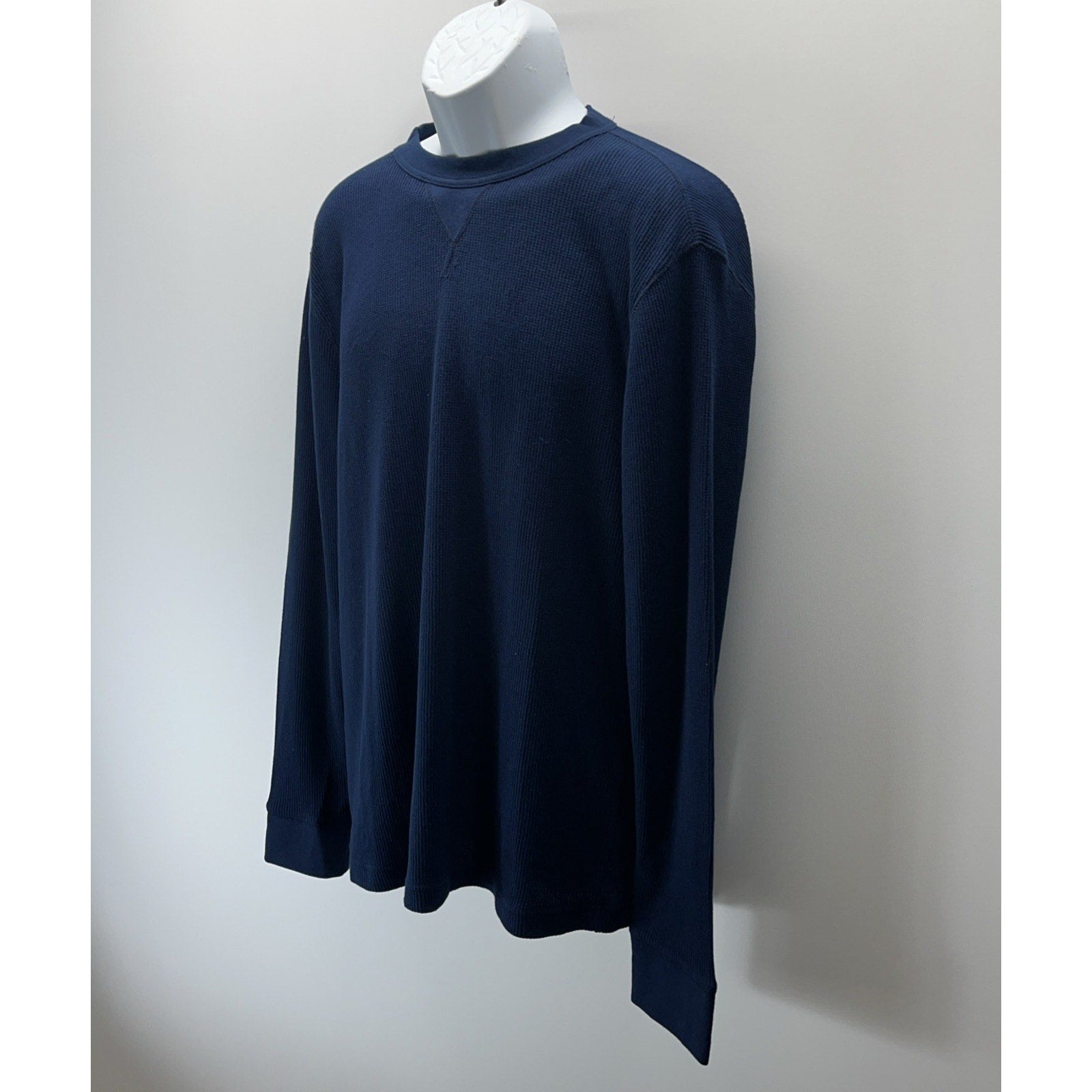 NWT St Johns Bay Mens L Knit Pullover Sweatshirt Blue Crew Neck Cotton