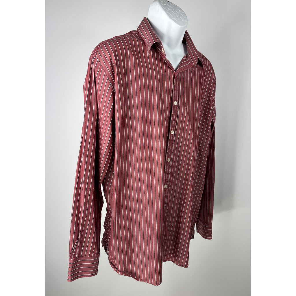 Austin Reed London Men's Bespoke Fit Striped Button Front Dress Shirt Size L