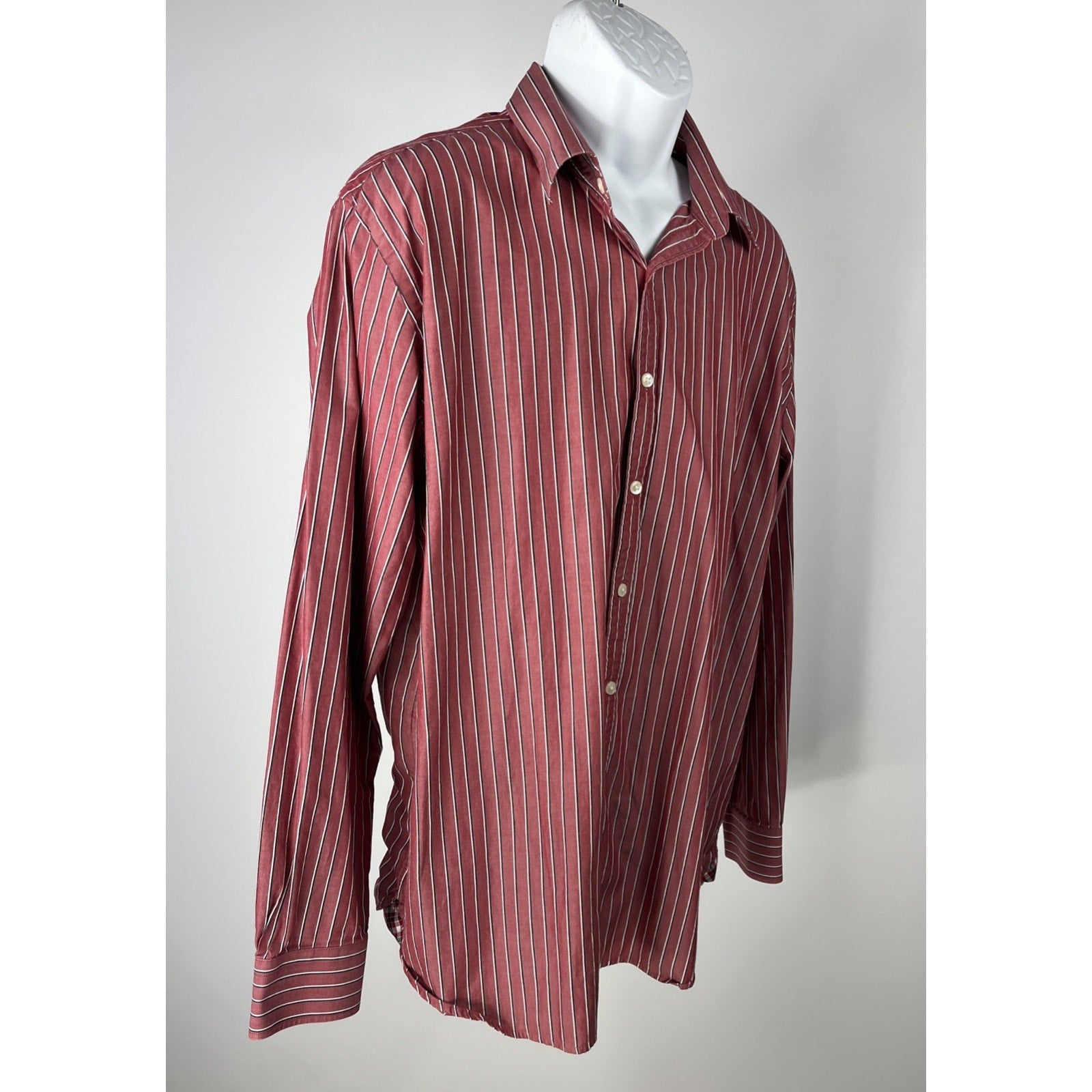 Austin Reed London Men's Bespoke Fit Striped Button Front Dress Shirt Size L