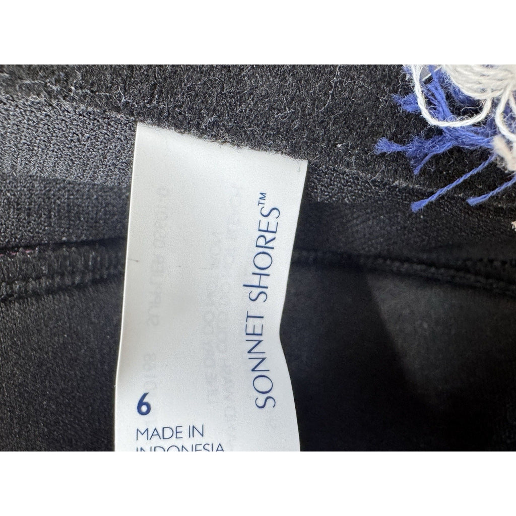 Sonnet Shores Bra Bikini Swimsuit Top Hawaiian Black Straps Women’s Size 6 NWT