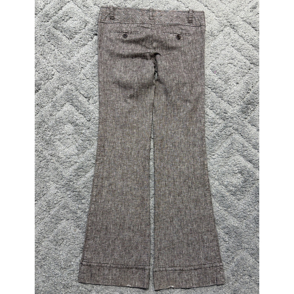 Charlotte Russe Women’s 7 Dress Pants Linen Blend Gray Flared Bottom Career