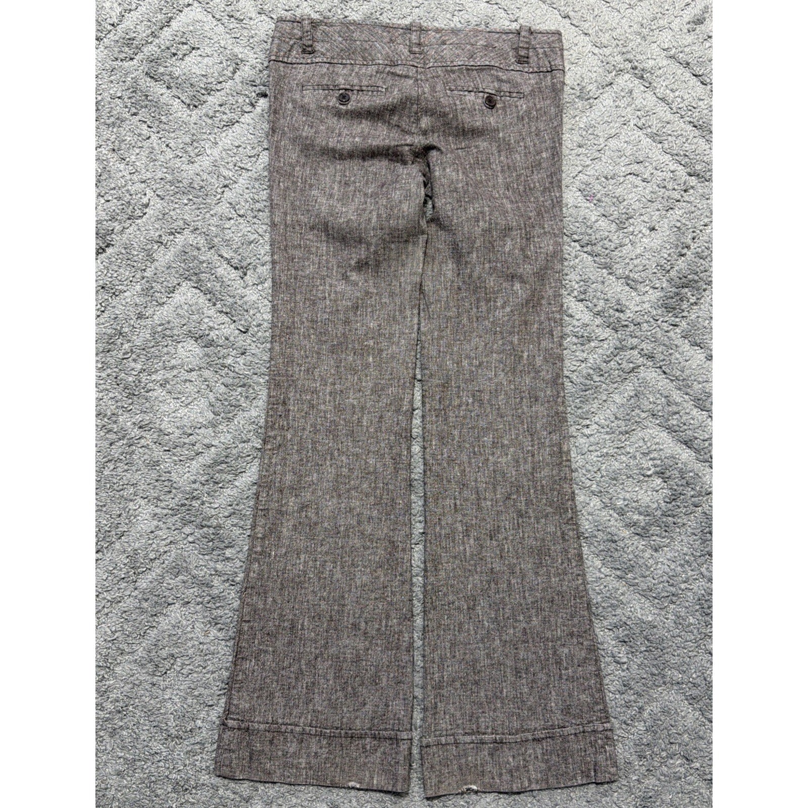 Charlotte Russe Women’s 7 Dress Pants Linen Blend Gray Flared Bottom Career