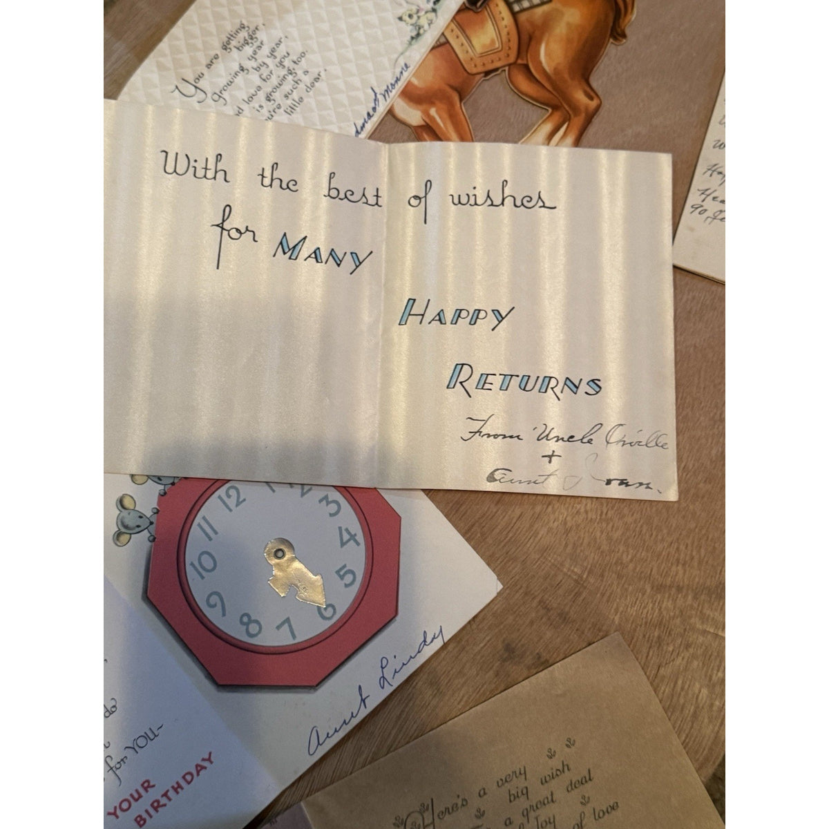 Vintage 1930’s Birthday Card Lot Hallmark Mechanical Die Cut Cowboy Ephemera