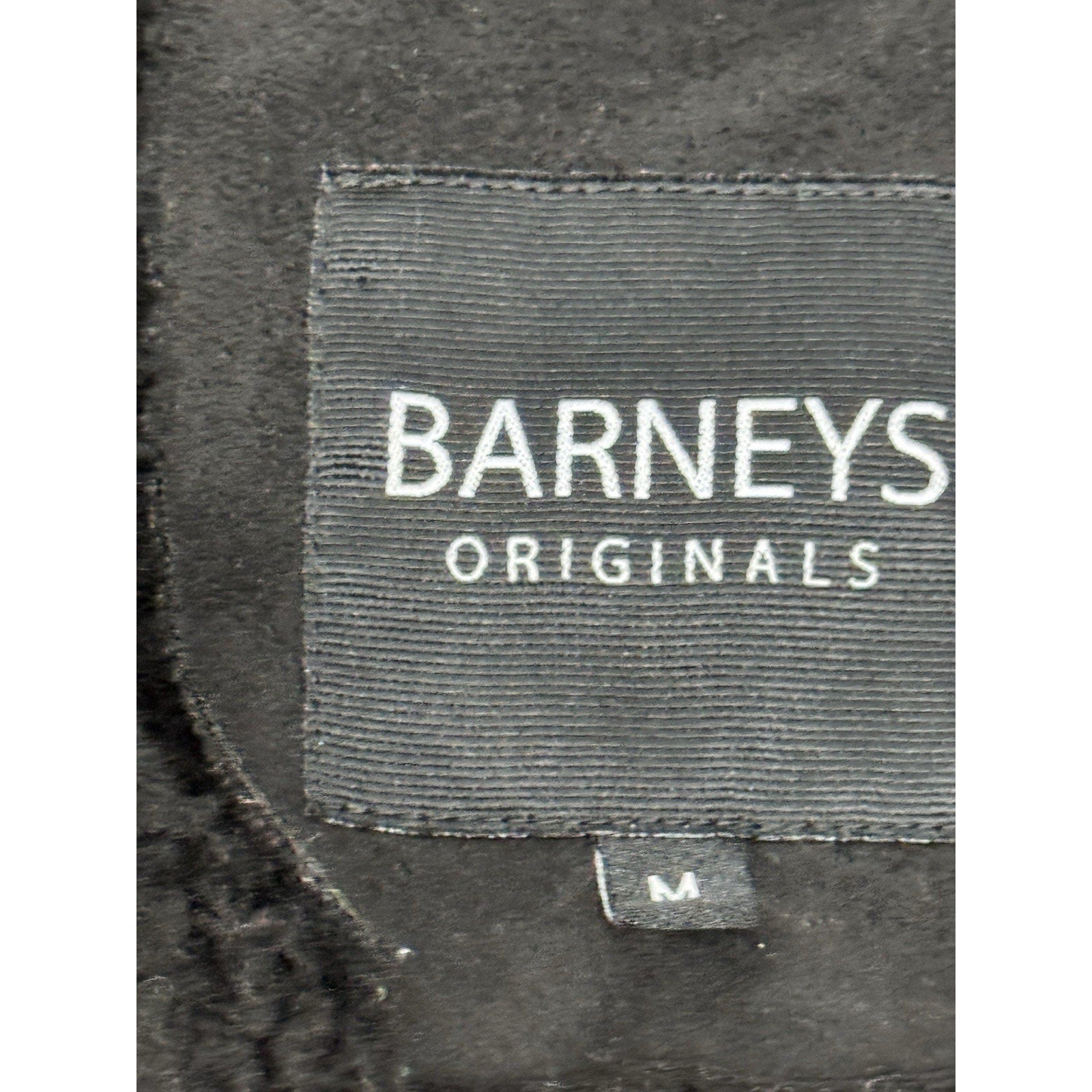 Men’s ‘Barneys Originals’ Faux Leather Shearling Bomber Jacket, Size Medium