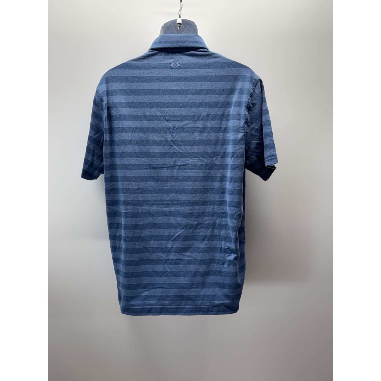 Under Armour Polo Shirt Blue Stripes Performance Moisture Wicking Men’s Size L