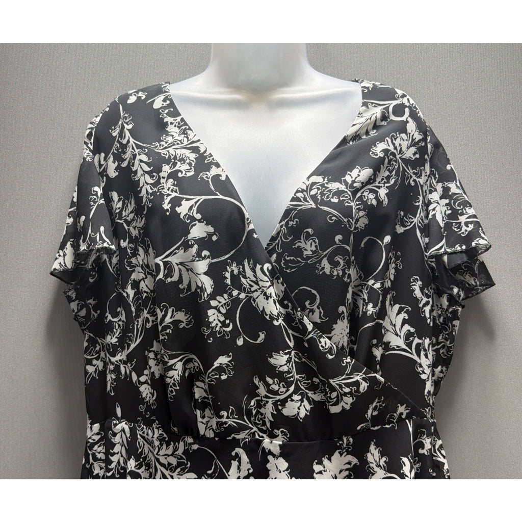 Lane Bryant Dress Womens 18 Black White High Low Polished Professional Career