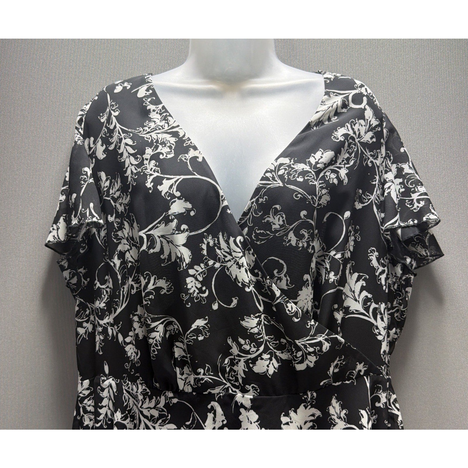 Lane Bryant Dress Womens 18 Black White High Low Polished Professional Career