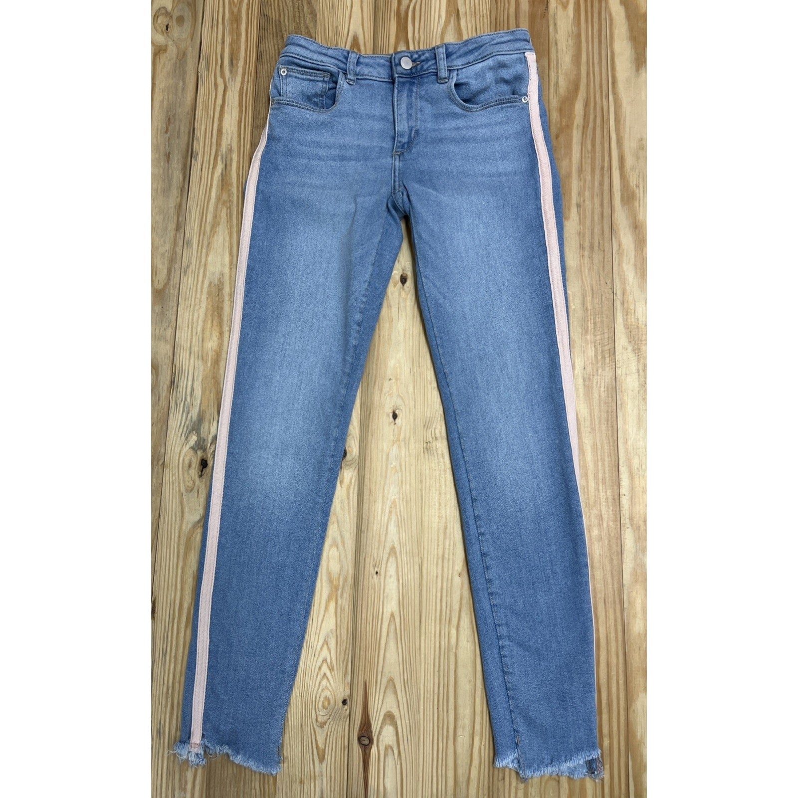DL1961 Chloe Skinny Marina Jeans, Pink Stripe, girls 16, Adjustable 26x27