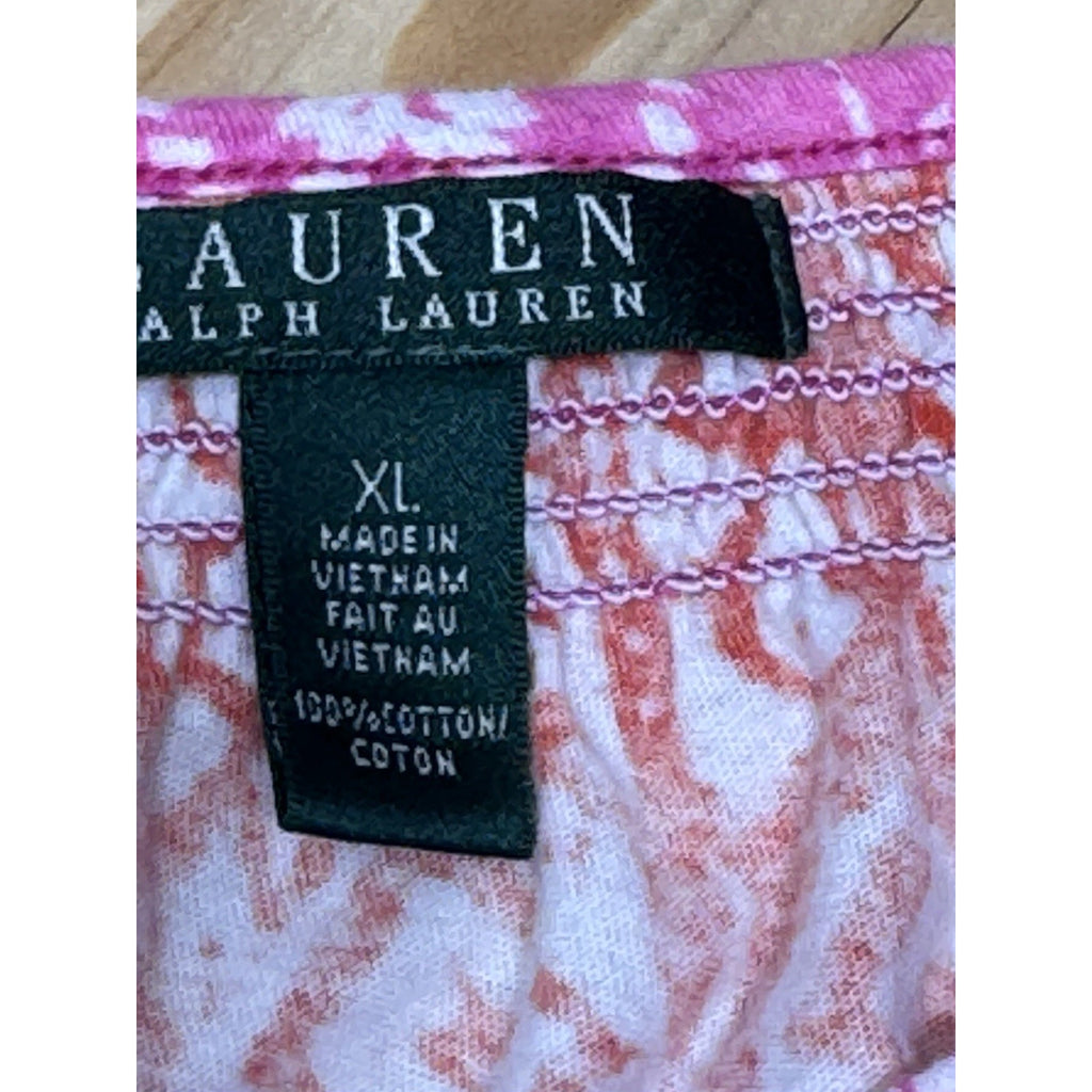Lauren Ralph Lauren Pink Orange Bright Short Sleeve Women’s Size X-Large