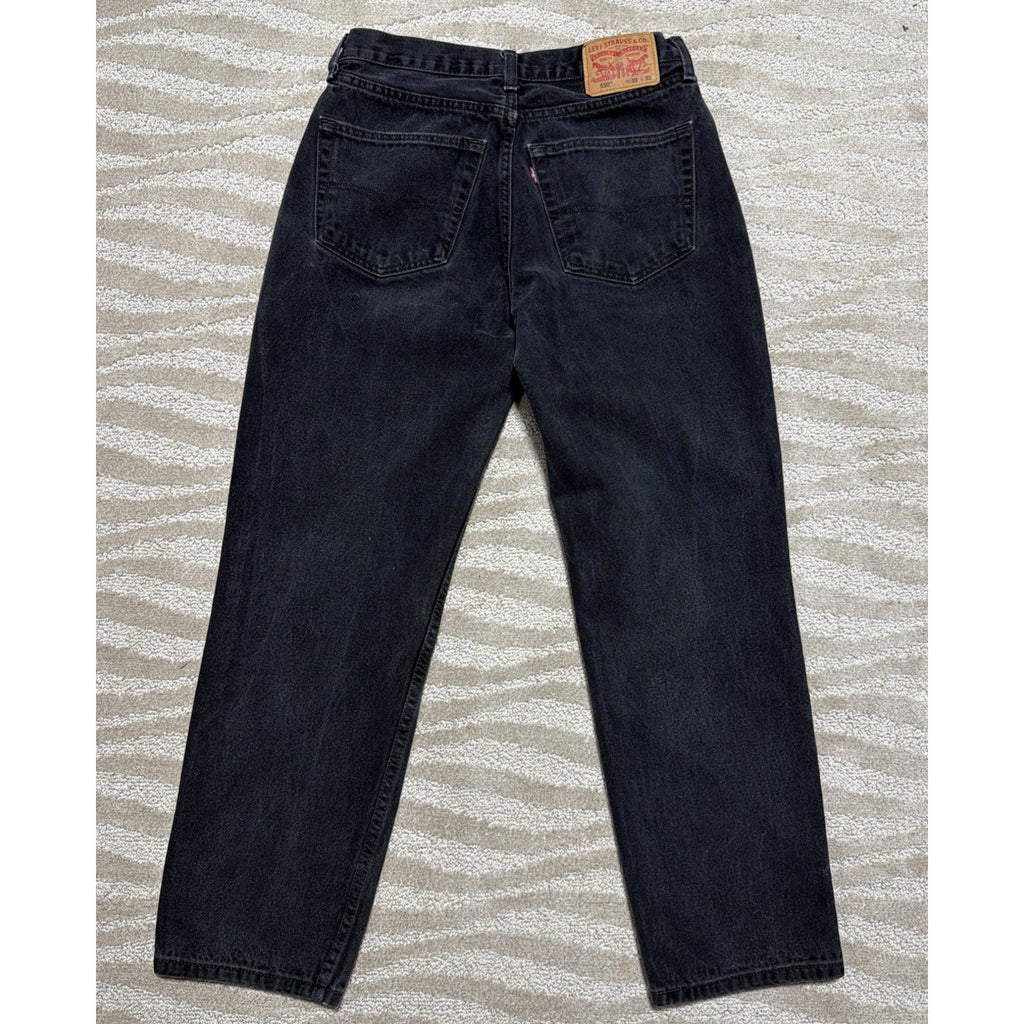 Levi's 550 Jeans Men 32x32 Black Relaxed Fit Denim Cotton Actual 31x30