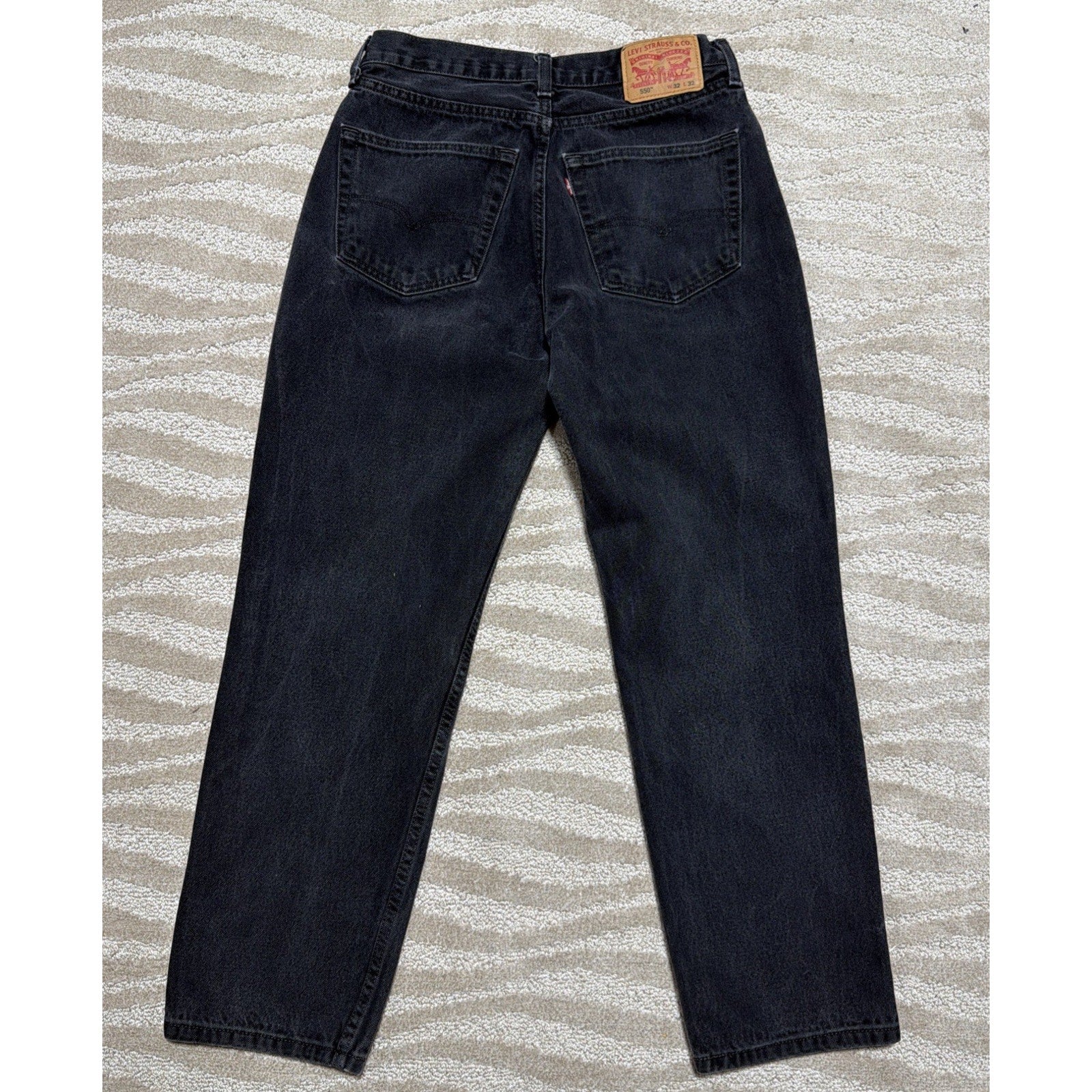 Levi's 550 Jeans Men 32x32 Black Relaxed Fit Denim Cotton Actual 31x30