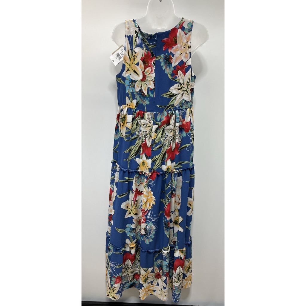 DANNY AND NICOLE LINED FLORAL PRINT Maxi DRESS SZ 12 NWT