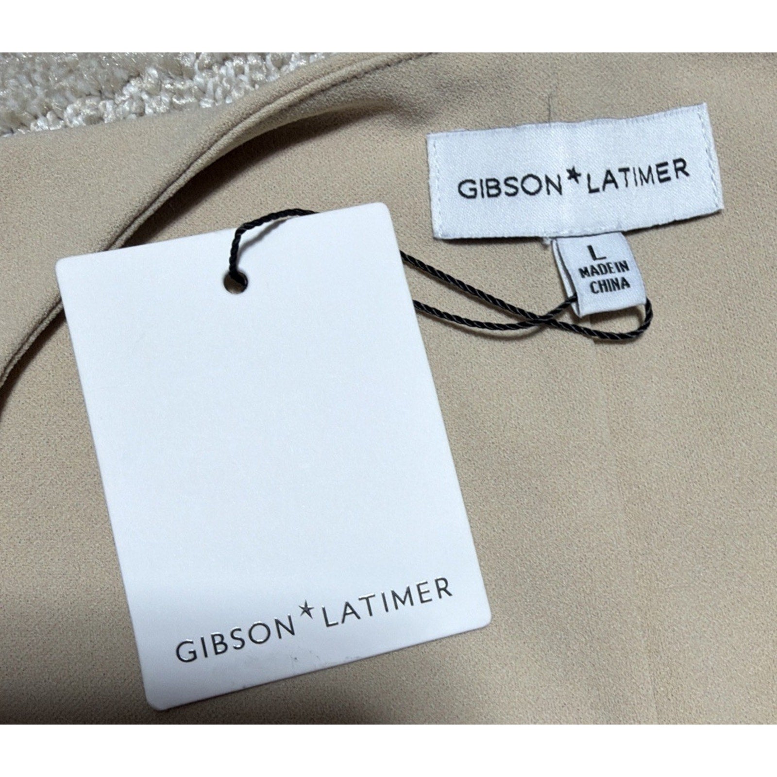 Gibson Latimer Dress Womens Large Cream Stretchy Pullover NWT