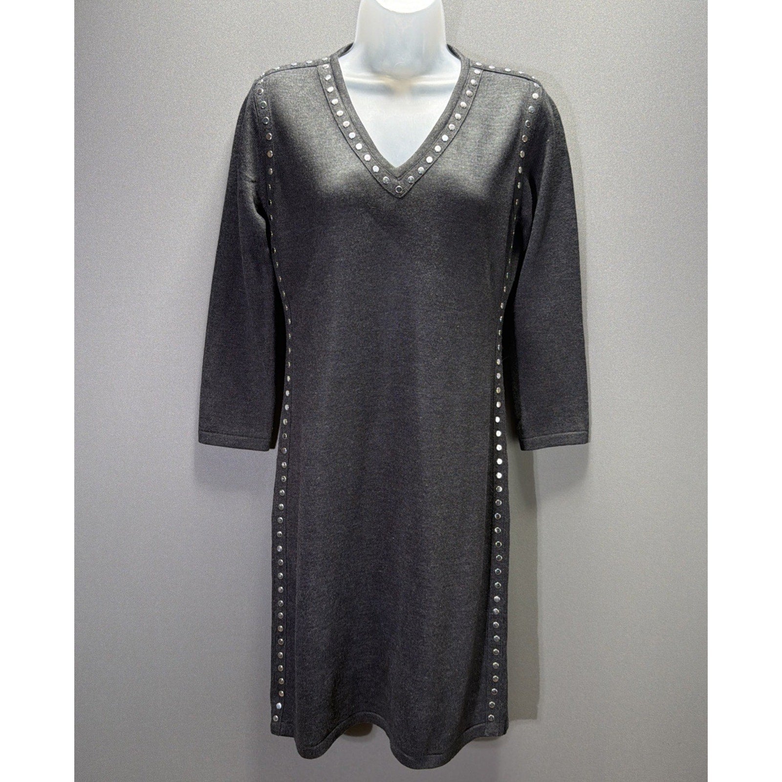 Marc New York-Andrew Marc Stud Trim Sweater Dress Size Small
