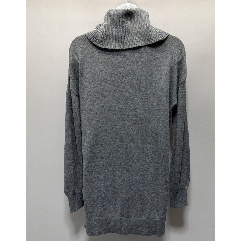 Loft Gray Long Sleeve Pullover Turtleneck Knit Tunic Sweater Size Small