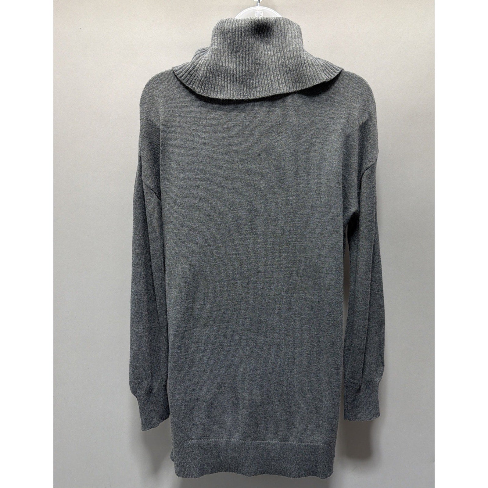 Loft Gray Long Sleeve Pullover Turtleneck Knit Tunic Sweater Size Small