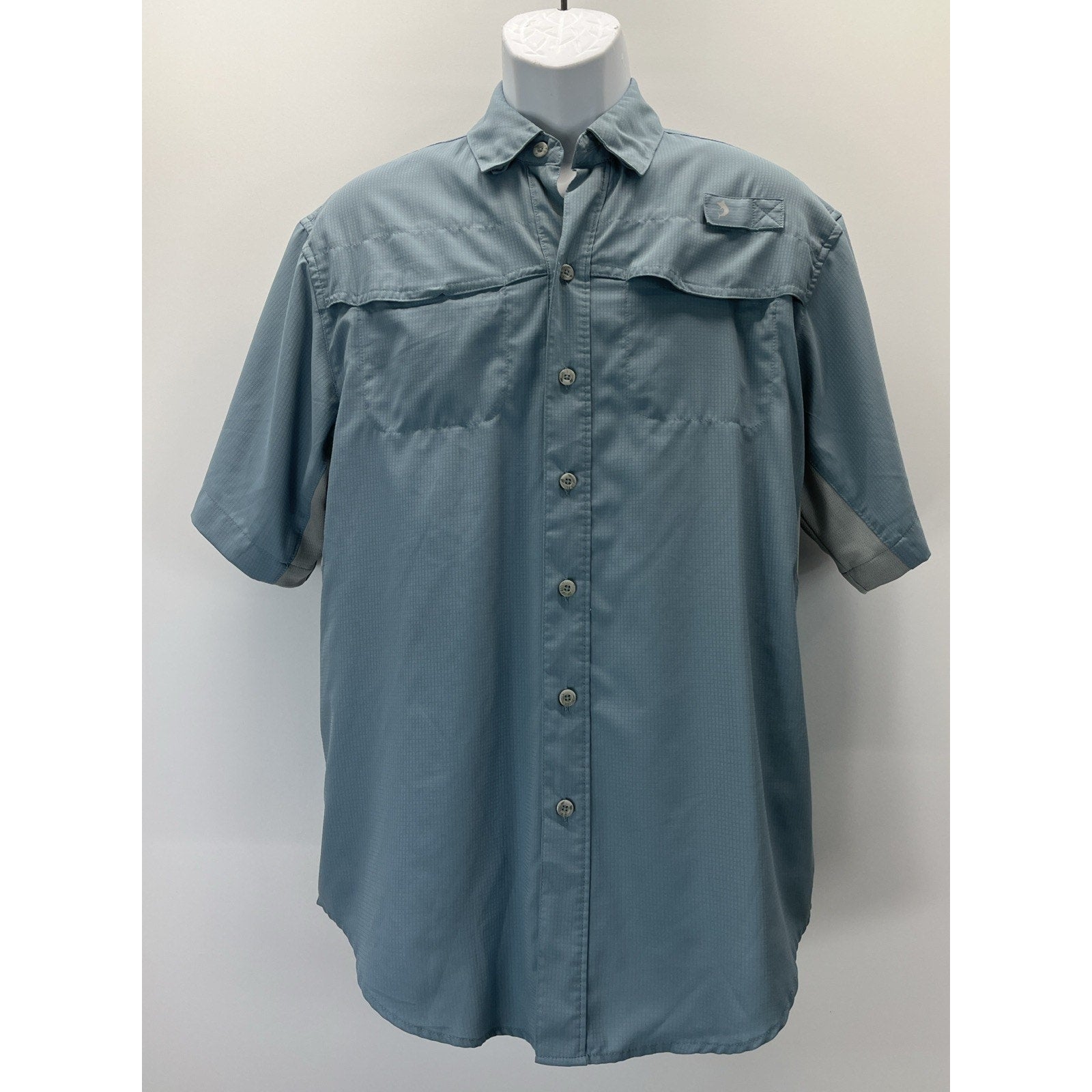 Reel Legends Shirt Mens S Blue Vented Short Sleeve Boat Mariner 2 Fishing