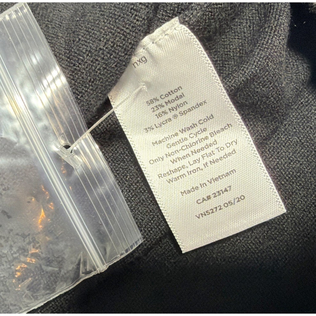 Talbots Black Cotton Modal Blend Turtleneck Sweater PXL Preppy Minimalist New