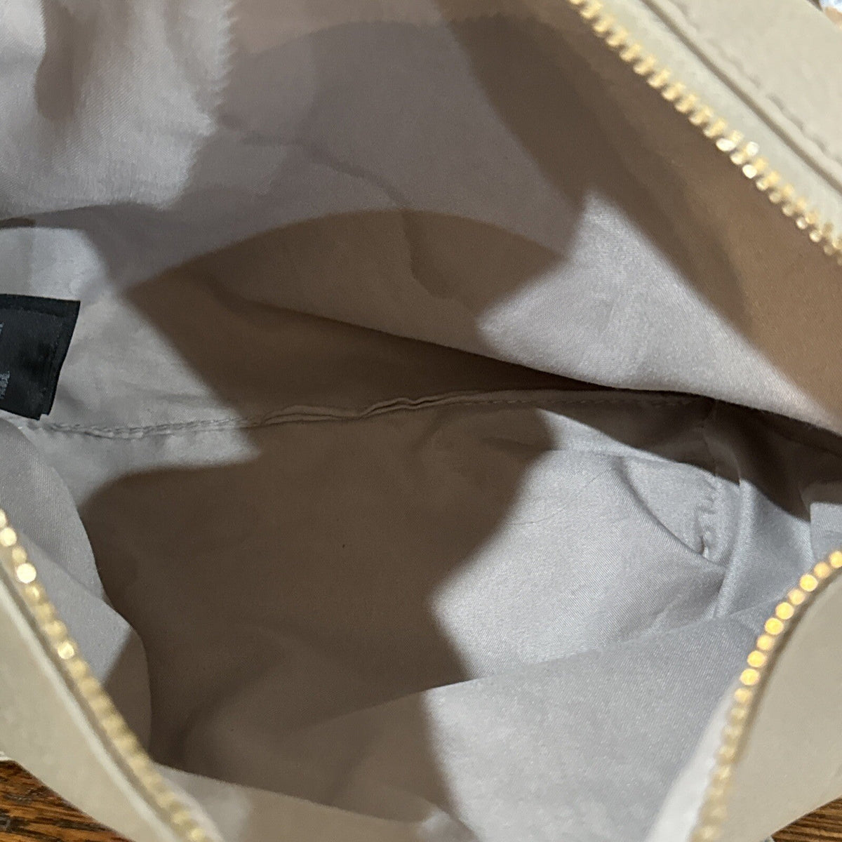 Bebe Crossbody Taupe Vegan Leather Purse Shoulder Bag Simple Zipper Removable