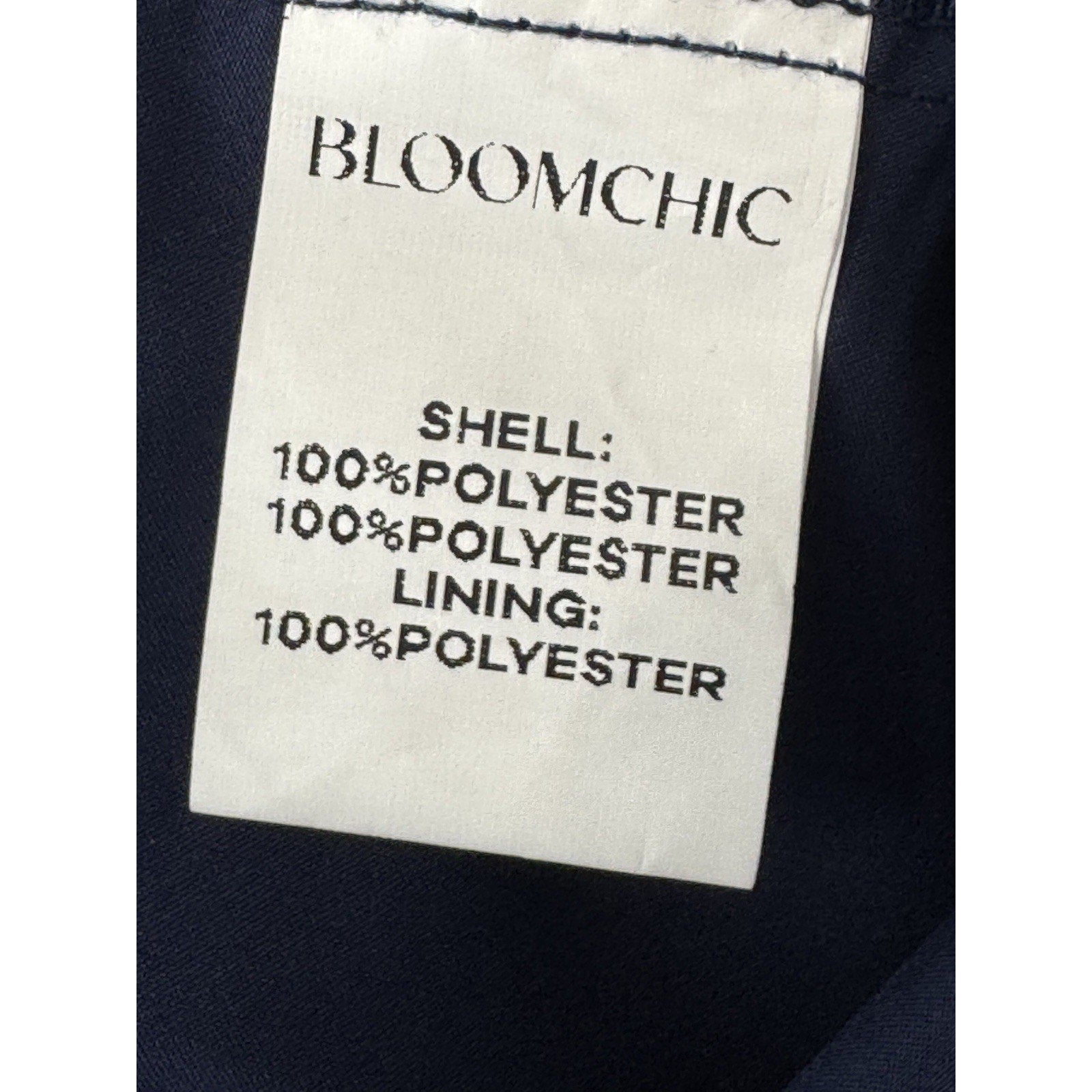 Bloomchic Navy Blue Laced Short Sleeve V Neck Elastic Waist Dress Women’s 22/24