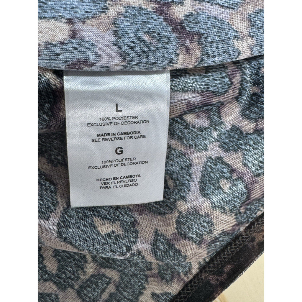 French Connection Women's Leopard Velvet Dress Size XXL NWT V-Neck Elastic Waist